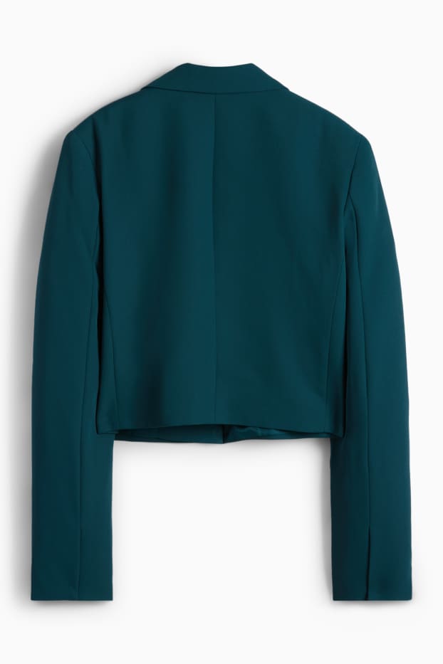 Femei - Blazer crop - regular fit - petrol
