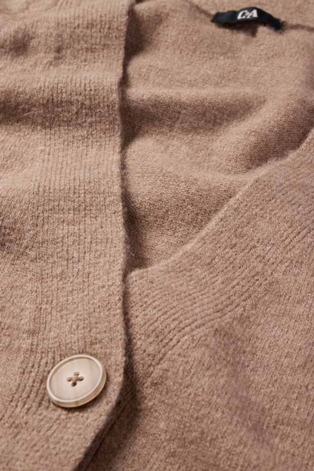 Femei - Cardigan tricotat - maro deschis