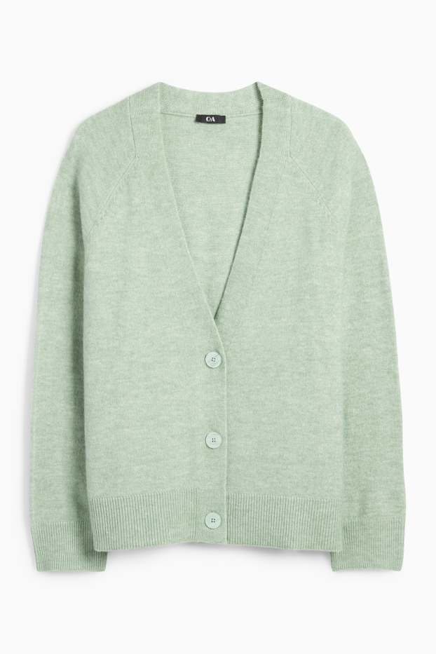 Femei - Cardigan tricotat - verde mentă