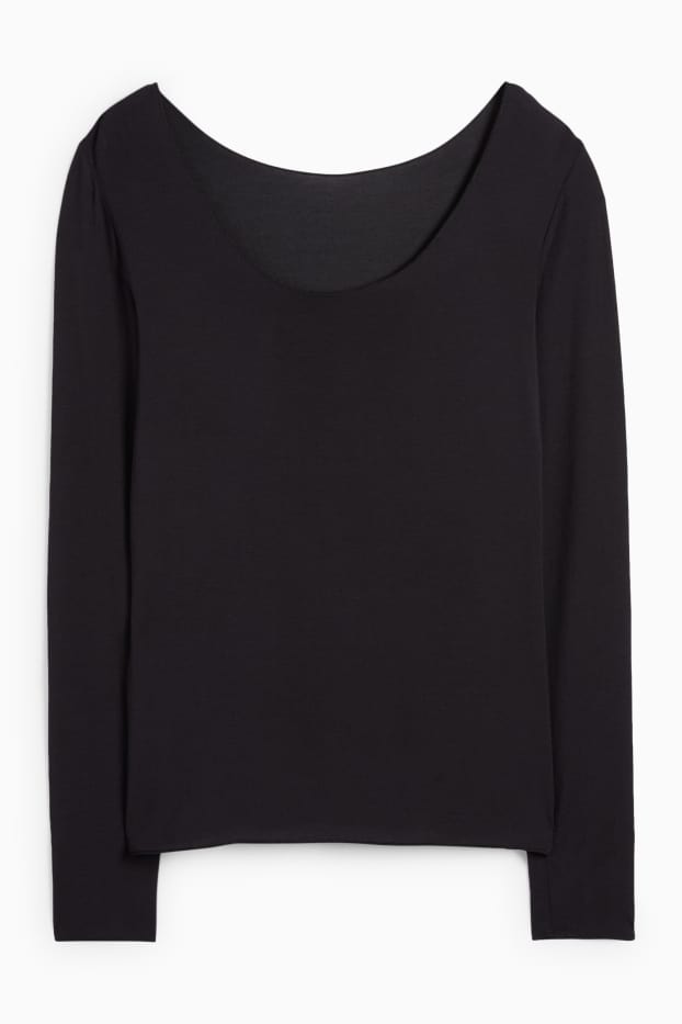 Dámské - Podvlékací triko s kašmírem - černá