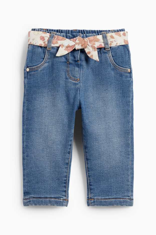 Bebeluși - fete - Jeans bebeluși - jeans termoizolanți - denim-albastru