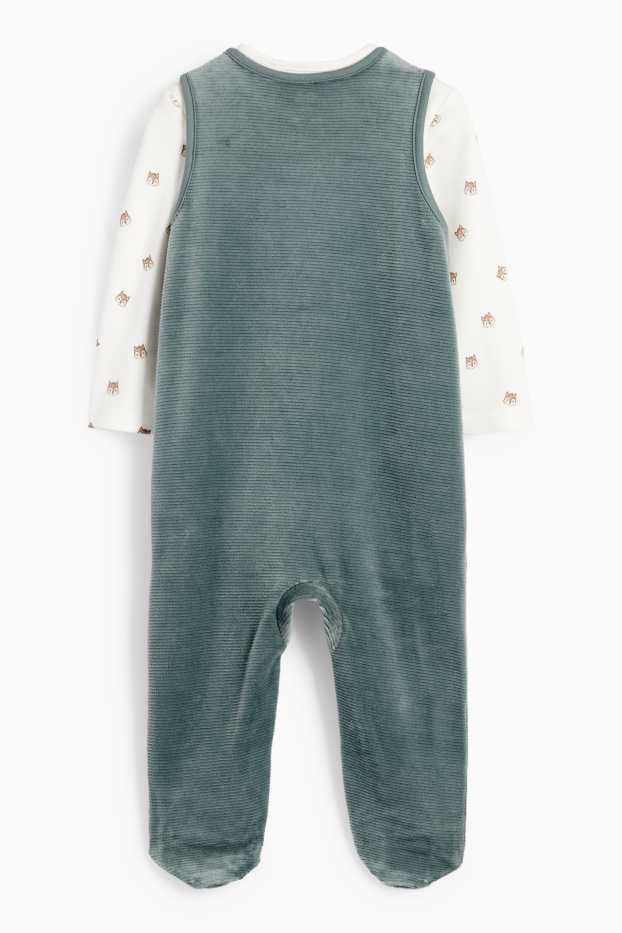 Unisex - Veveriță - set salopete - 2 piese - verde închis