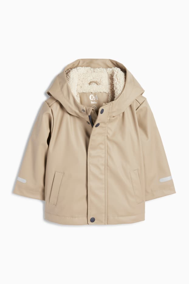 Bebeluși - băieți - Ursuleți - parka cu glugă, bebeluși - impermeabilă - bej