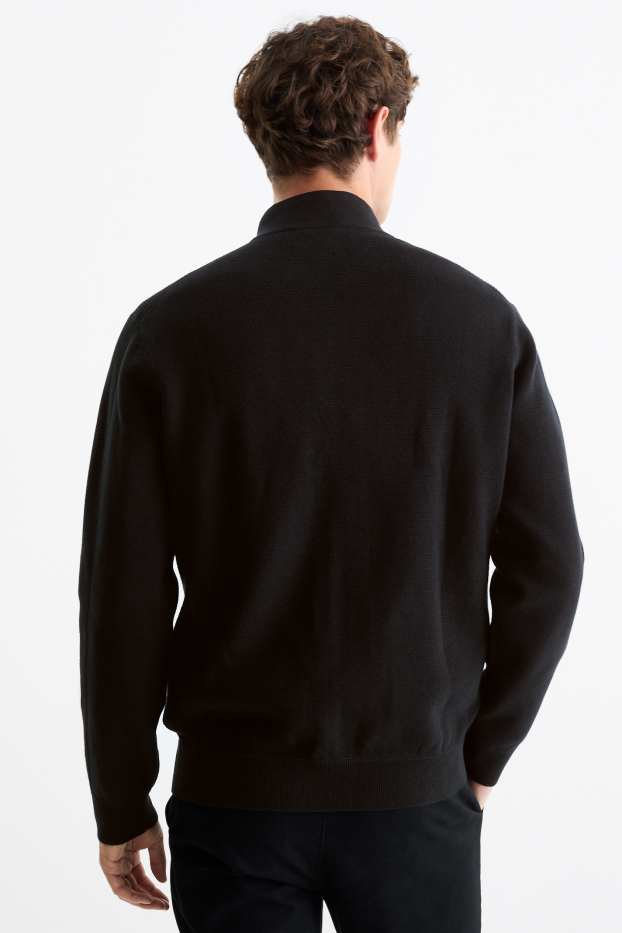 Bărbați - Cardigan tricotat - negru