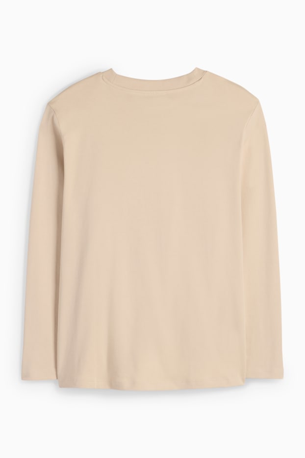 Femei - Tricou cu mânecă lungă - bej deschis