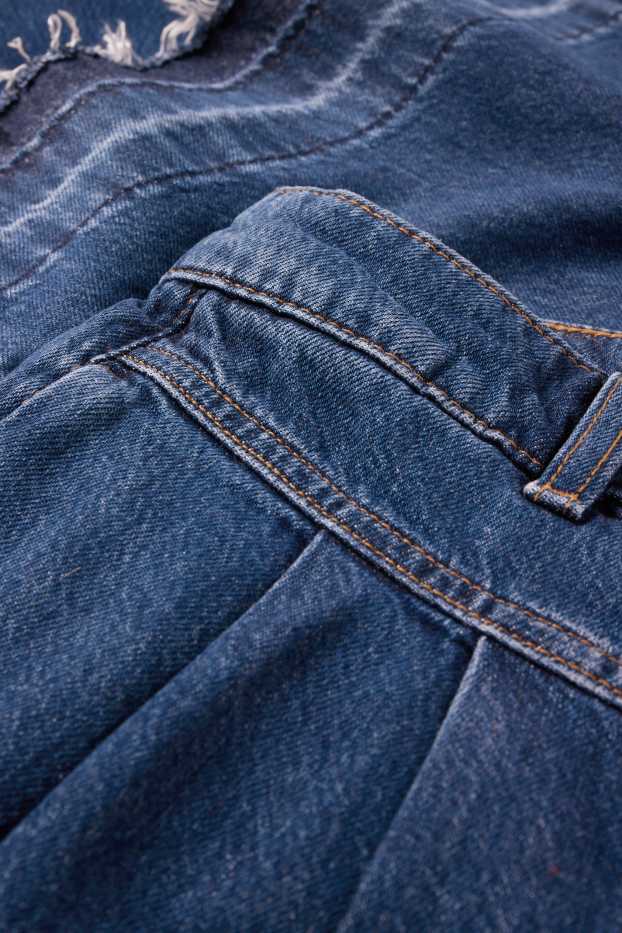 Femei - Wide leg jeans - talie medie - denim-albastru