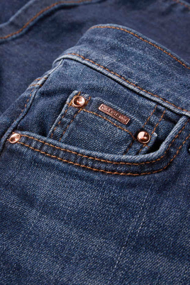 Femei - Bootcut jeans - talie medie - denim-albastru închis