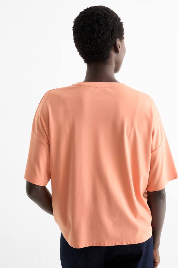 Femei - Tricou - relaxed fit - portocaliu deschis