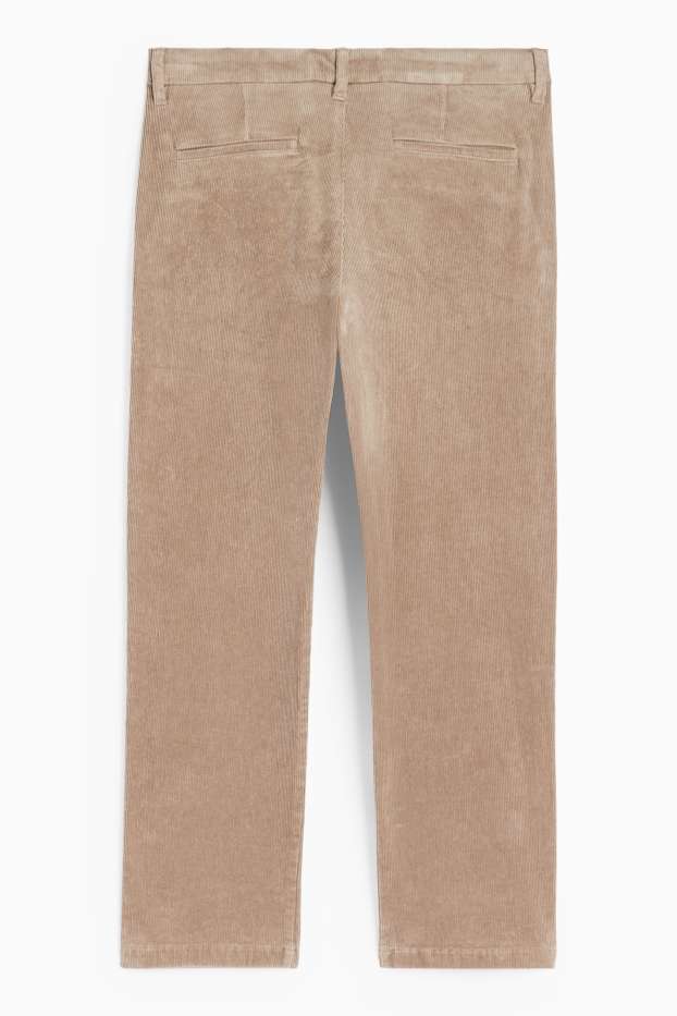 Bărbați - Chino din catifea reiată - regular fit - bej