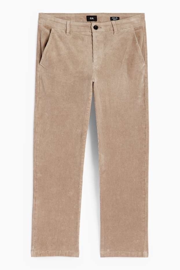 Bărbați - Chino din catifea reiată - regular fit - bej