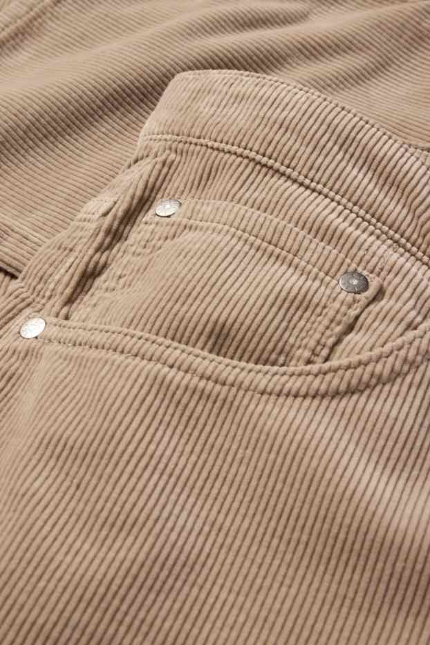 Bărbați - Pantaloni din catifea reiată - relaxed fit - taupe