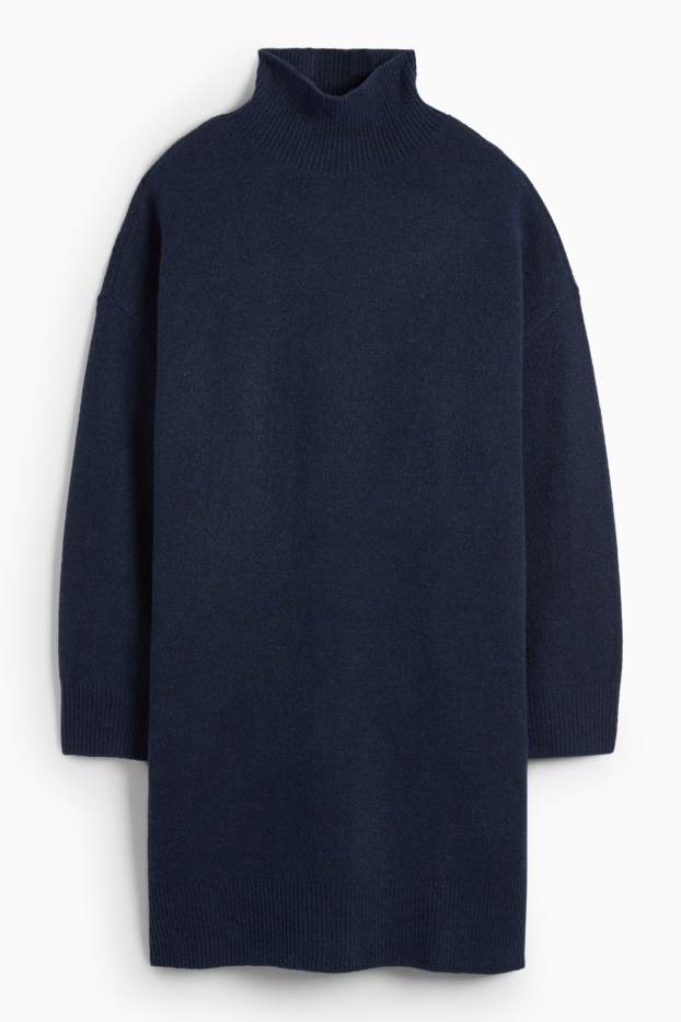 Femei - Rochie din tricot - albastru închis