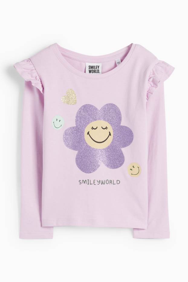 Children Girls - SmileyWorld® - long sleeve top - shiny - light violet