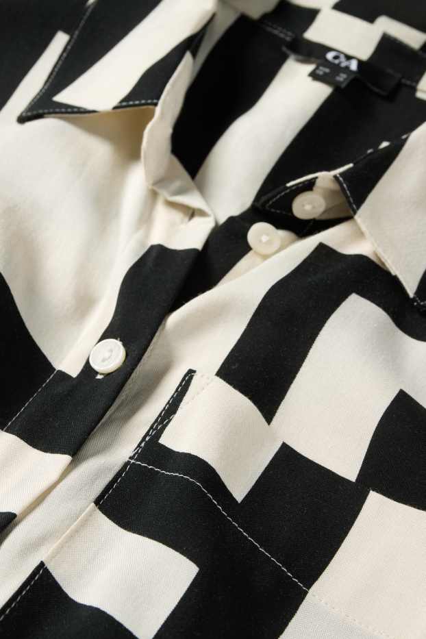 Dona - Brusa - amb motiu - negre/beix