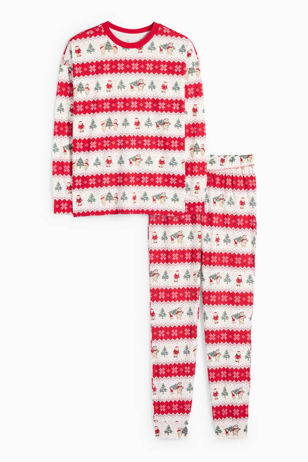 Femei - Mini Me - pijama de damă, cu motive de Crăciun - cu model - alb / roșu