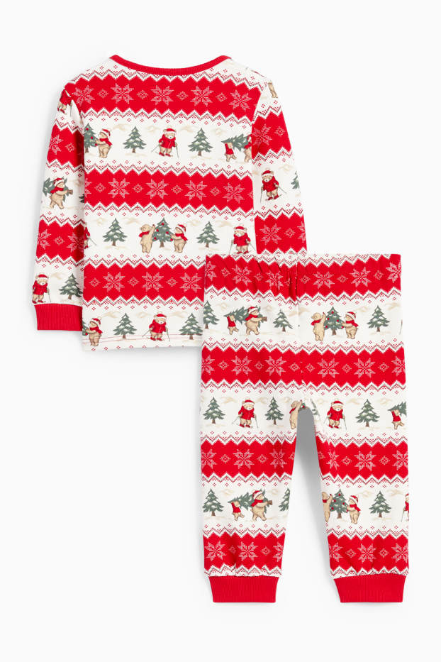 Unisex - Mini Me - pijama pentru bebeluși, cu motive de Crăciun - 2 piese - cu model - alb / roșu