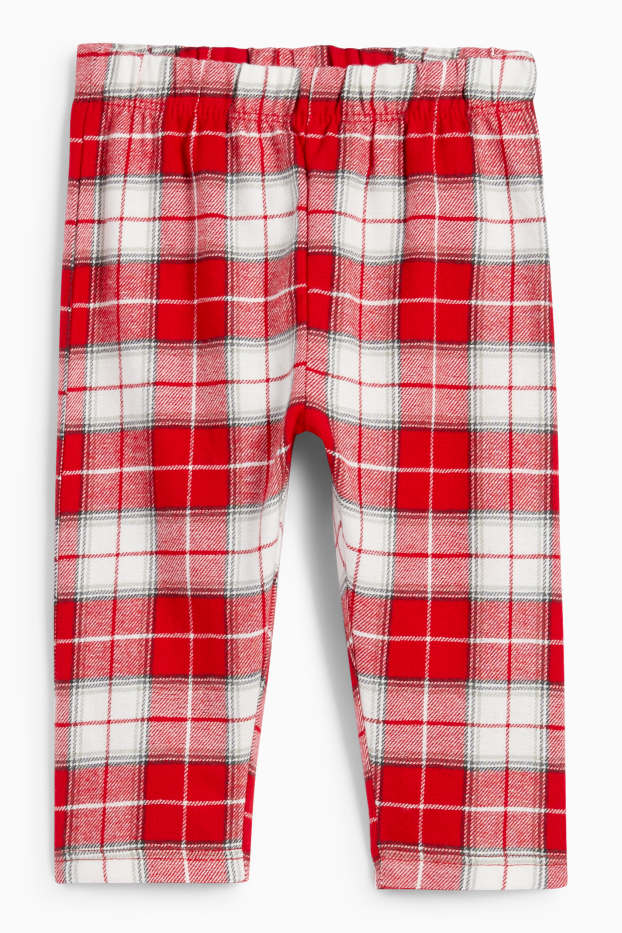 Unisex - Mini Me - turtă dulce - pijama pentru bebeluși cu pantaloni din flanel, cu motive de Crăciun - alb / roșu