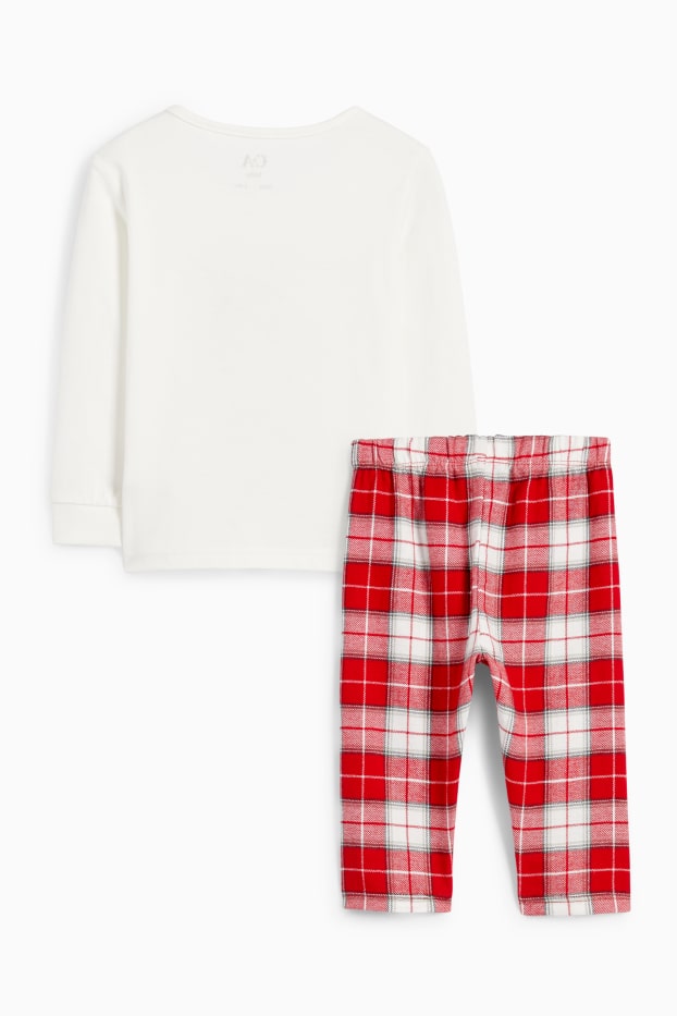 Unisex - Mini Me - turtă dulce - pijama pentru bebeluși cu pantaloni din flanel, cu motive de Crăciun - alb / roșu