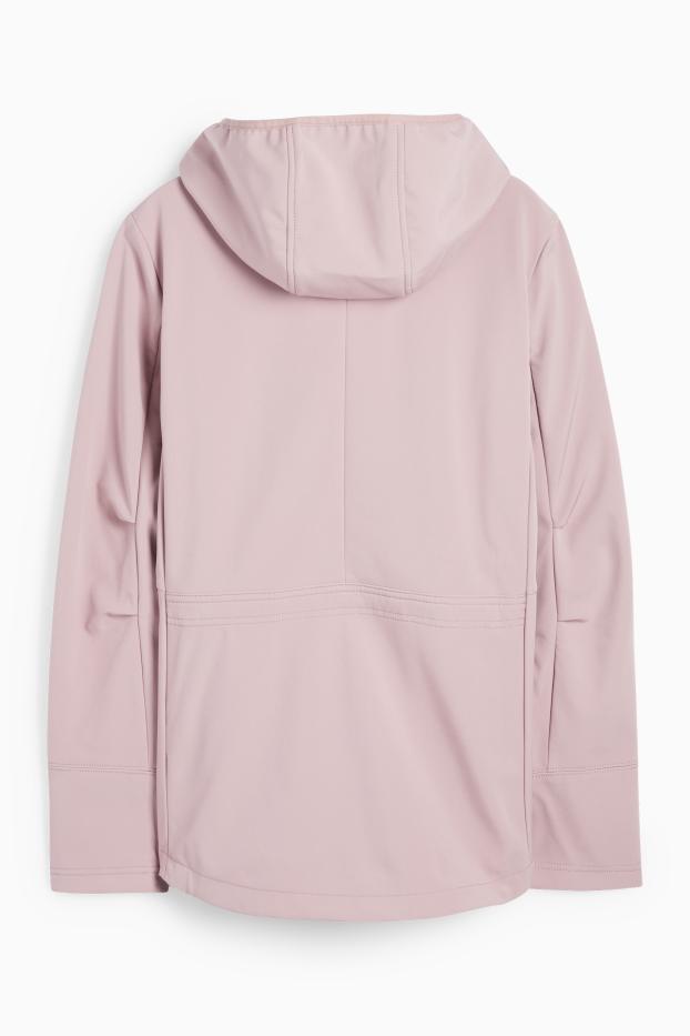 Femei - Geacă softshell cu glugă - rezistentă la apă - 4 Way Stretch - roz deschis