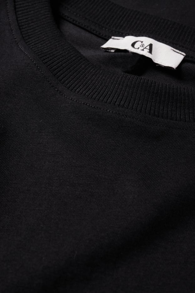 Femei - Tricou - supradimensionat - negru