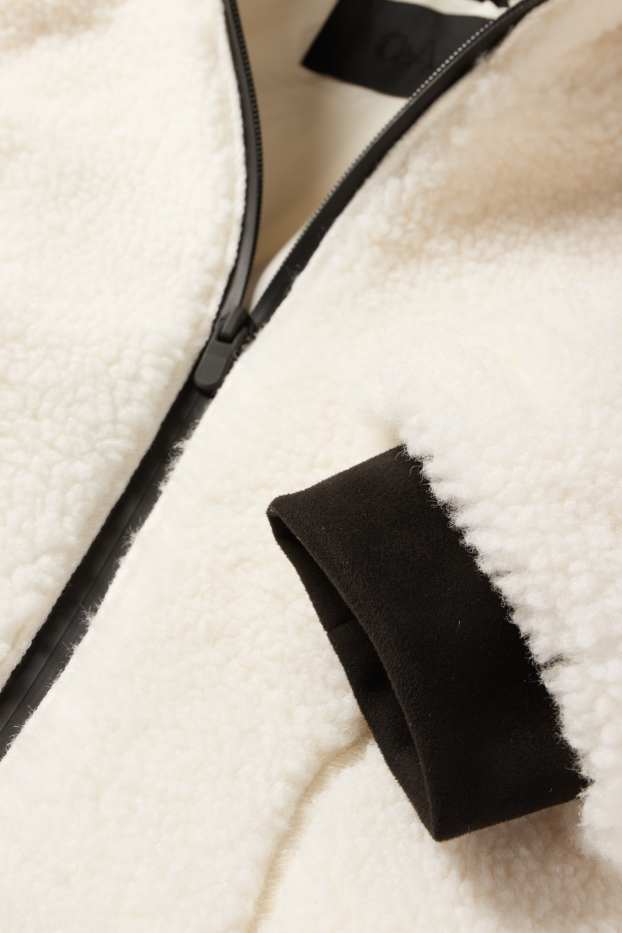 Donna - Giacca effetto peluche - bianco crema