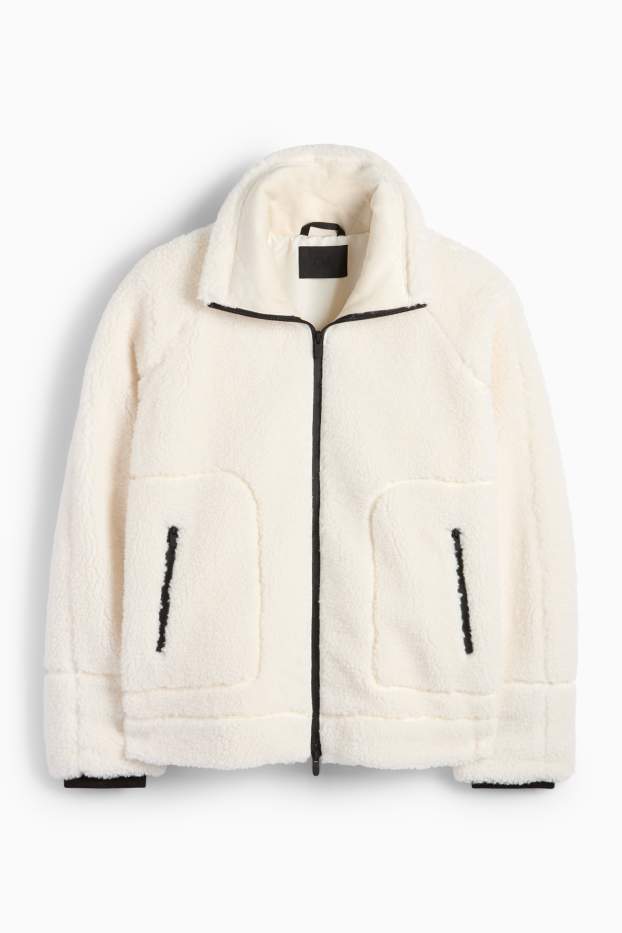 Donna - Giacca effetto peluche - bianco crema