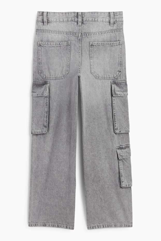 Copii - Băieți - Cargo jeans - denim-gri deschis