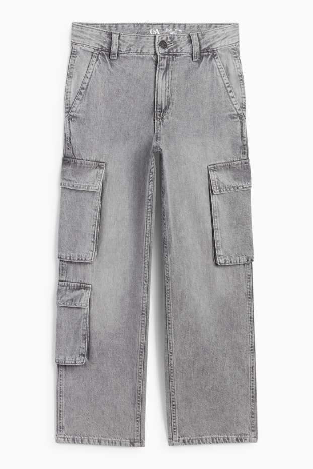 Copii - Băieți - Cargo jeans - denim-gri deschis