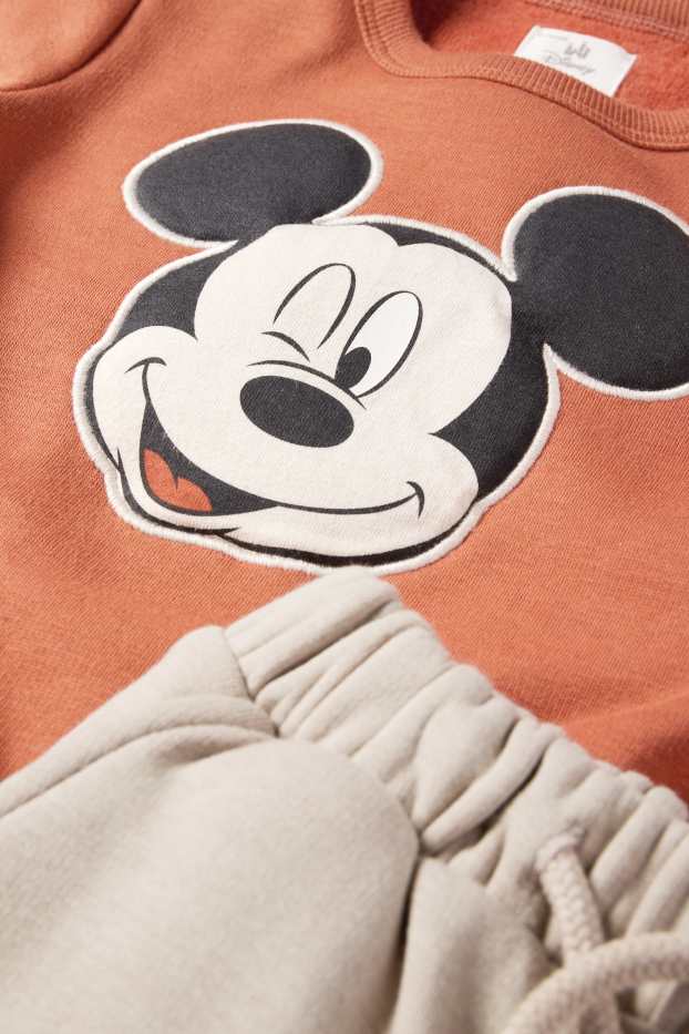 Bebeluși - băieți - Mickey Mouse - compleu bebeluși - 2 piese - maro / bej