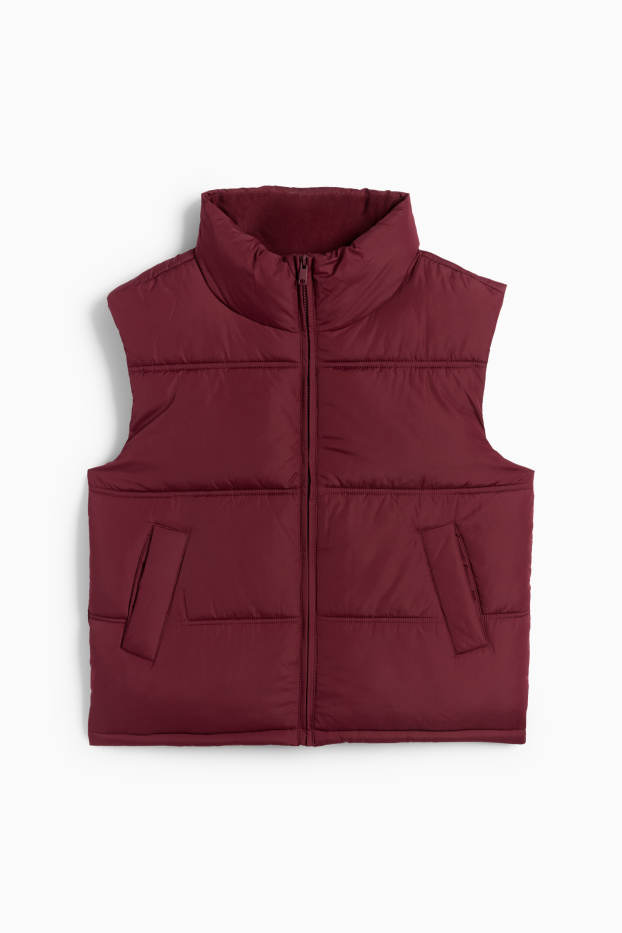 Femei - Vestă matlasată - bordo