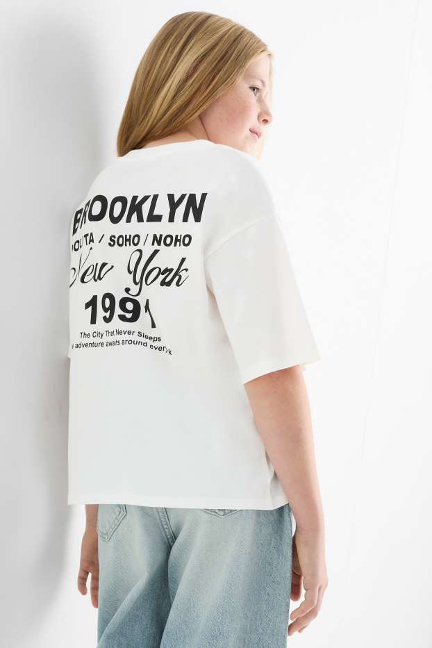 Copii - Fete - New York - tricou cu mânecă scurtă - alb