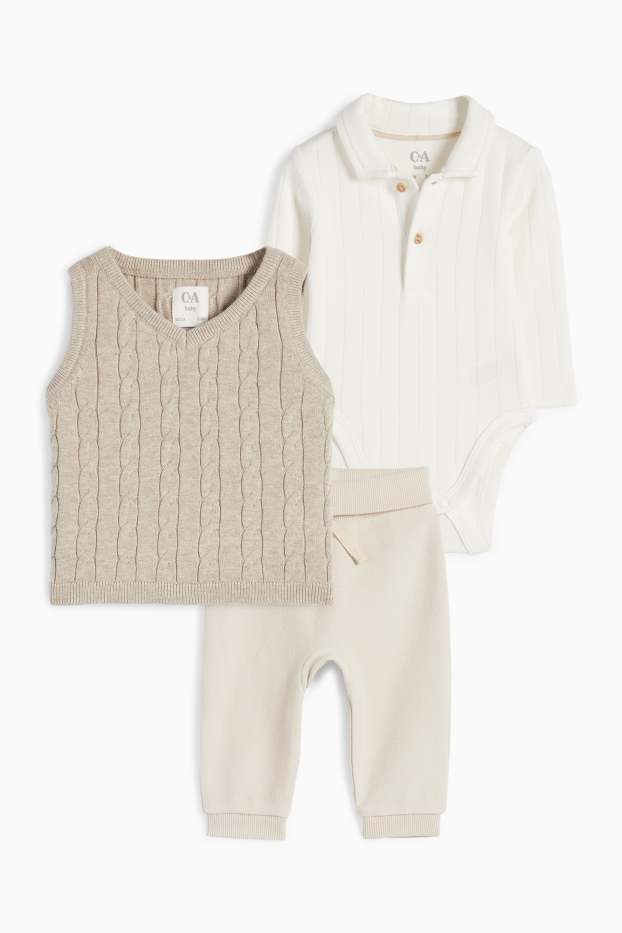 Bébés garçons - Tenue pour bébé - 3 pièces - blanc crème