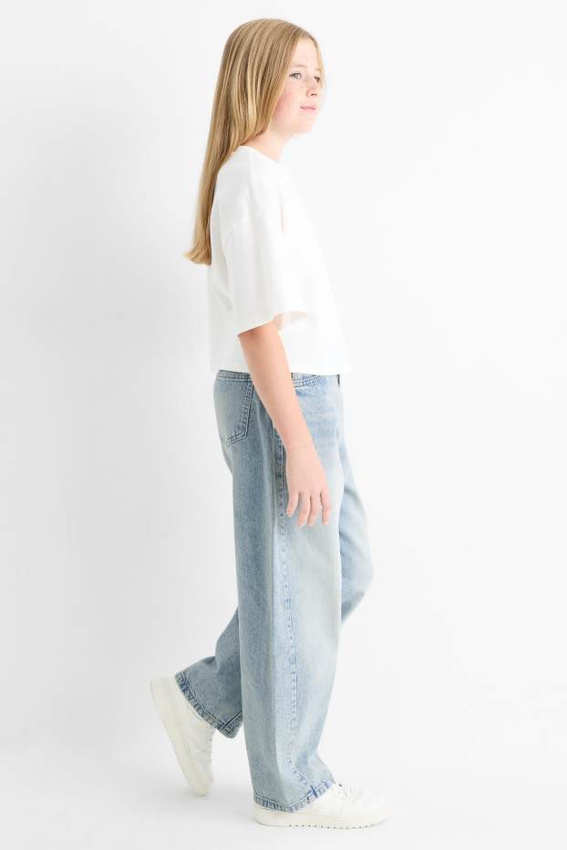 Copii - Fete - Balloon jeans - denim-albastru deschis