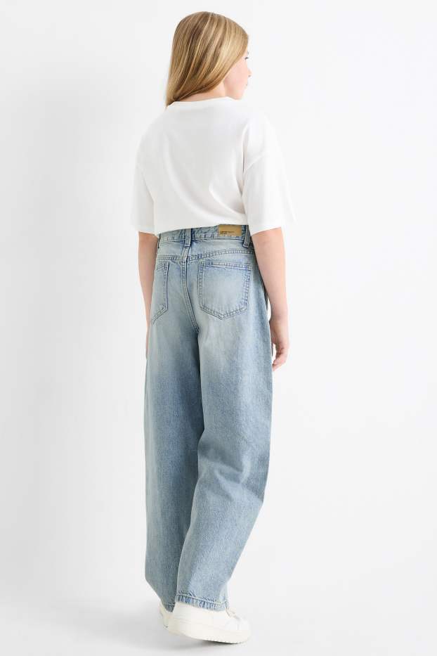 Copii - Fete - Balloon jeans - denim-albastru deschis