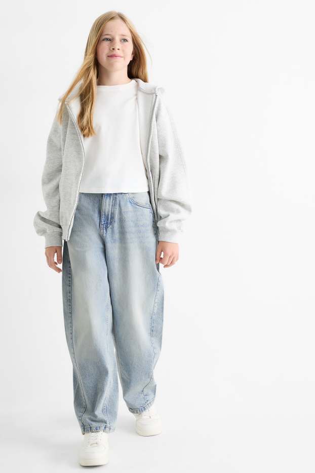 Copii - Fete - Balloon jeans - denim-albastru deschis