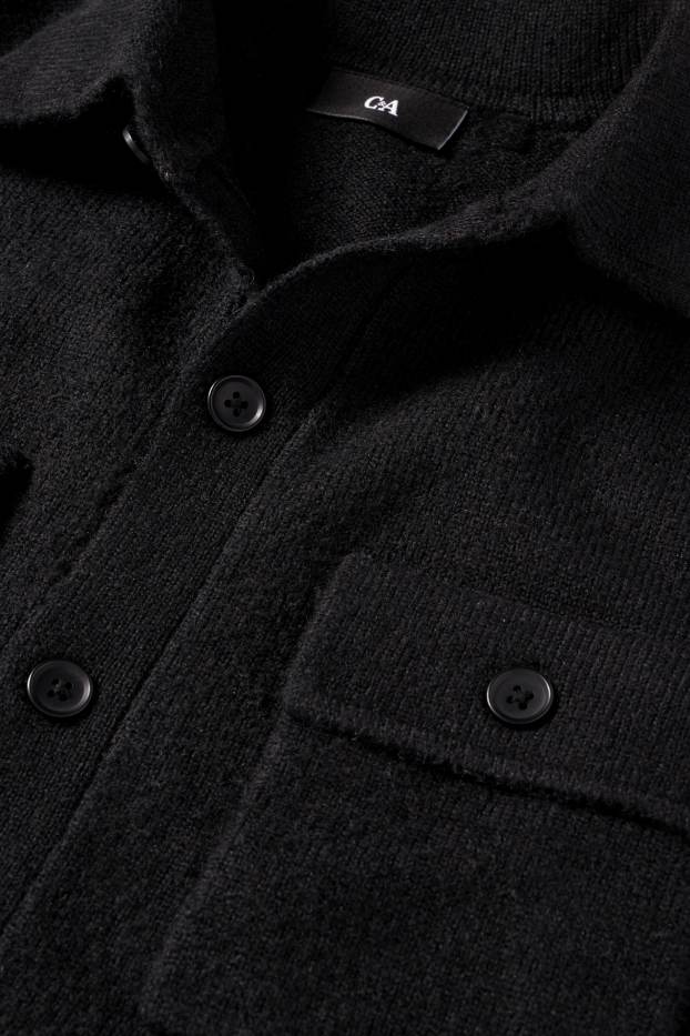Bărbați - Cardigan tricotat - negru