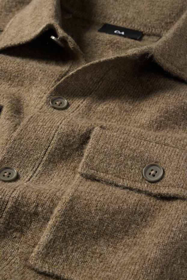 Bărbați - Cardigan tricotat - verde deschis