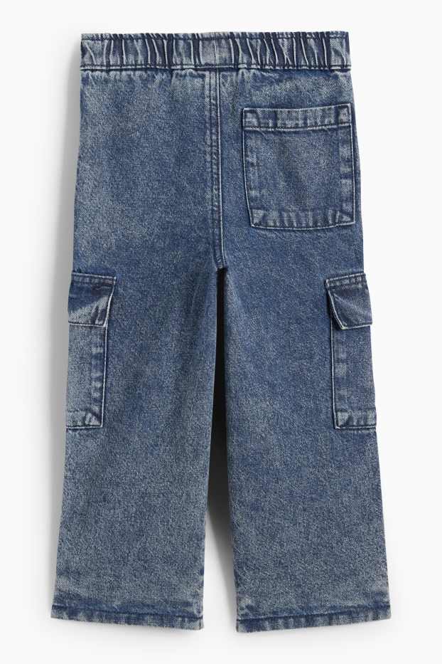 Copii - Băieți - Cargo jeans - jeans termoizolanți - denim-albastru