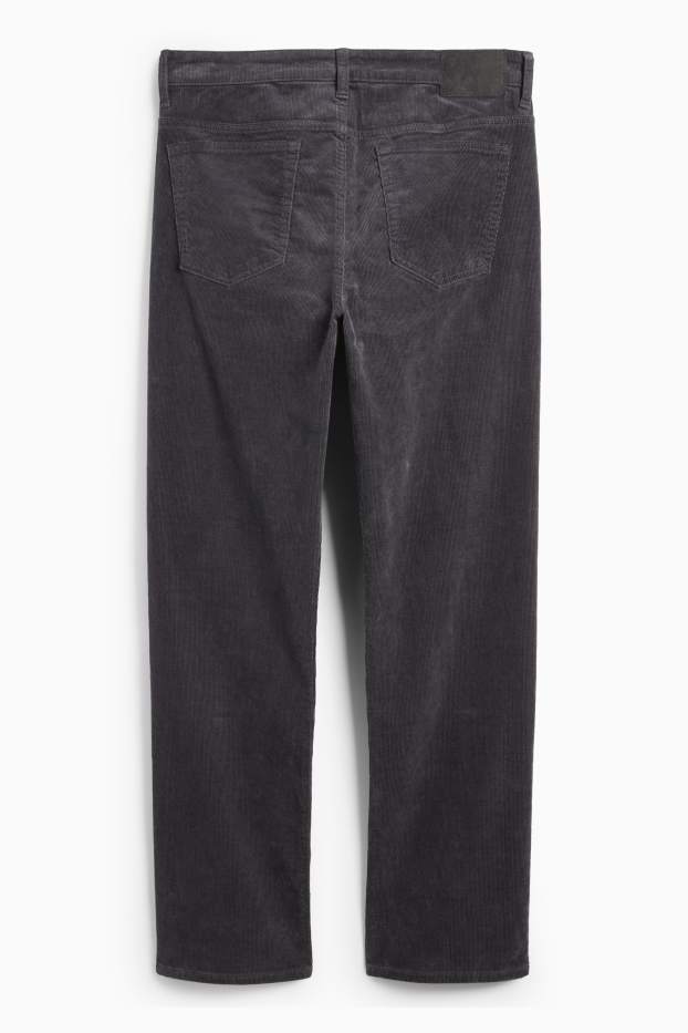 Bărbați - Pantaloni din catifea reiată - regular fit - gri închis