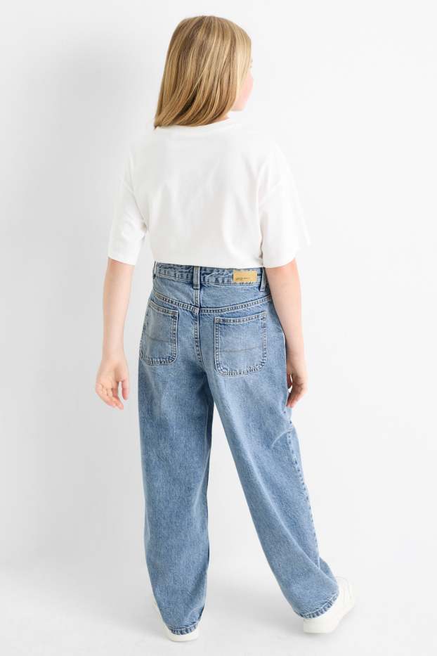 Copii - Fete - Balloon jeans - denim-albastru deschis