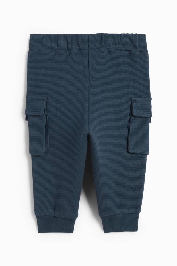Bebeluși - băieți - Pantaloni de trening cargo bebeluși - reiați - albastru închis