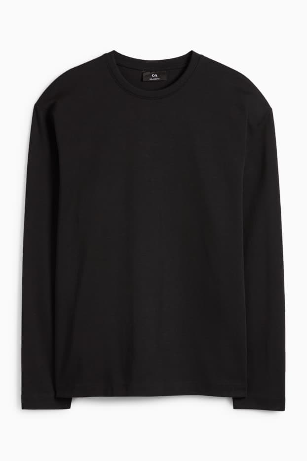 Bărbați - Tricou cu mânecă lungă - negru