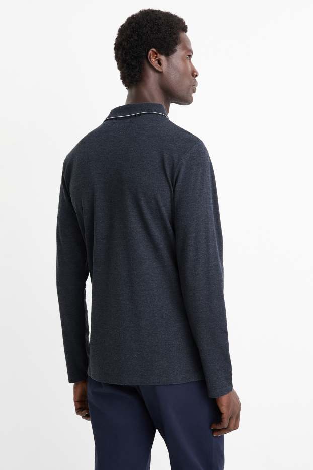 Bărbați - Tricou polo - slim fit - albastru închis