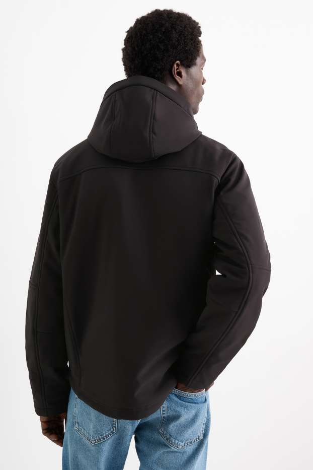 Bărbați - Geacă softshell - căptușită - rezistentă la apă - 4 Way Stretch - negru