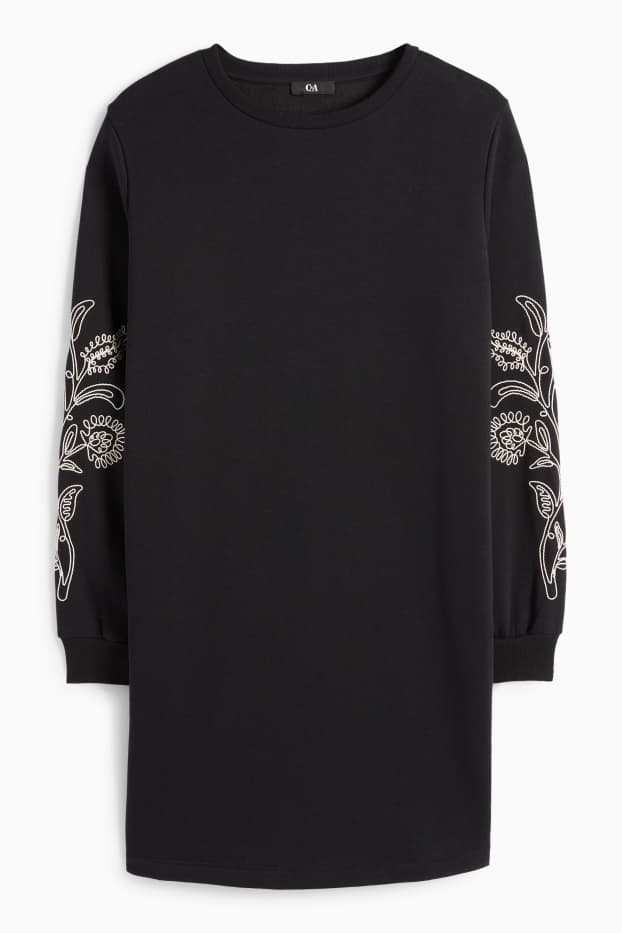 Femei - Rochie din molton - straight fit - negru