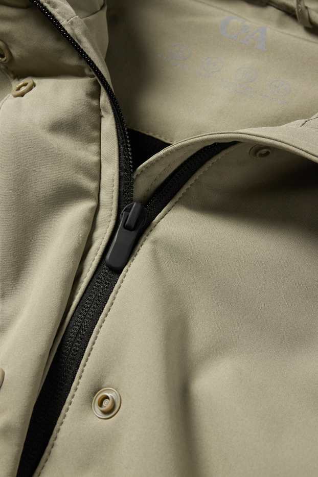 Femei - Geacă softshell cu glugă - rezistentă la apă - 4 Way Stretch - verde deschis