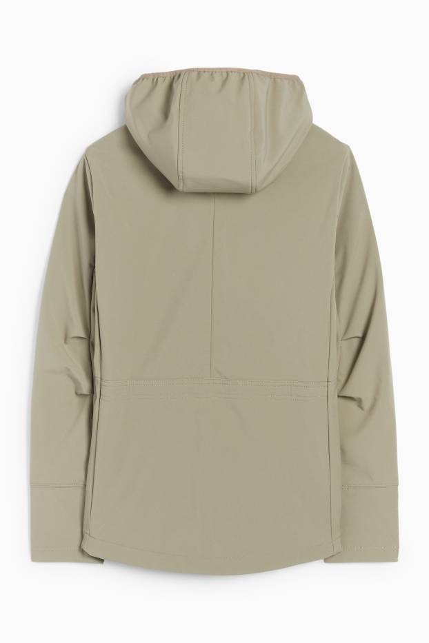Femei - Geacă softshell cu glugă - rezistentă la apă - 4 Way Stretch - verde deschis