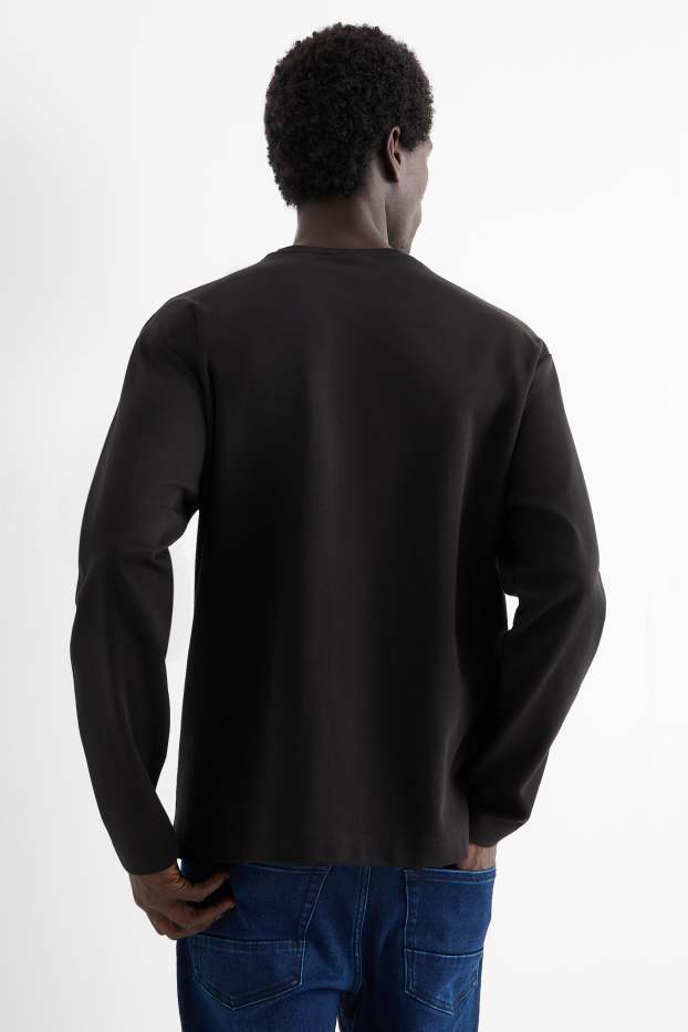 Bărbați - Tricou cu mânecă lungă - negru