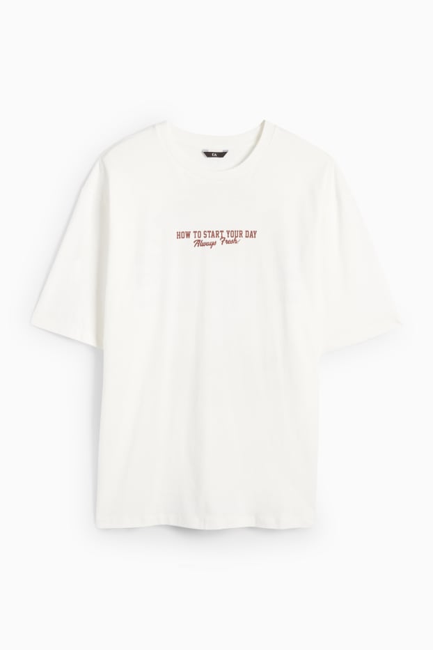 Bărbați - Tricou - supradimensionat - alb