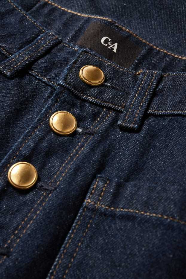 Femei - Wide leg jeans - talie înaltă - denim-albastru închis